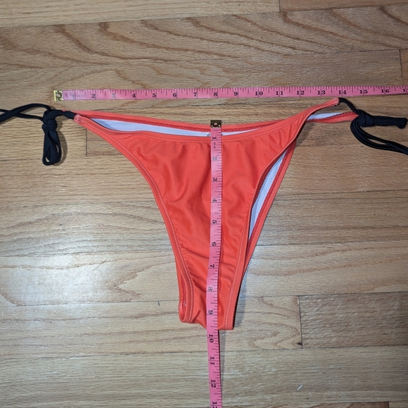 Reddish Orange String Bikini Swim Bottom - Picture 1 of 10